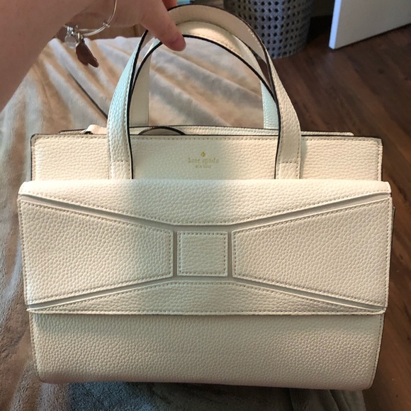 Kate spade cream white beige purse bag Chantal bridge place cream